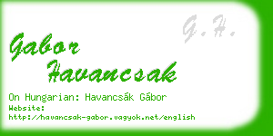 gabor havancsak business card